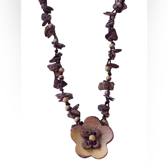 unbranded Jewelry - Belt/Necklace Coconut Shell Bead Flower Boho Bohemian Hippie Tropical Jewelry